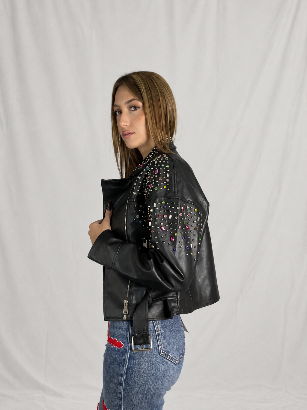 Chiodo Multicolor Ecopelle