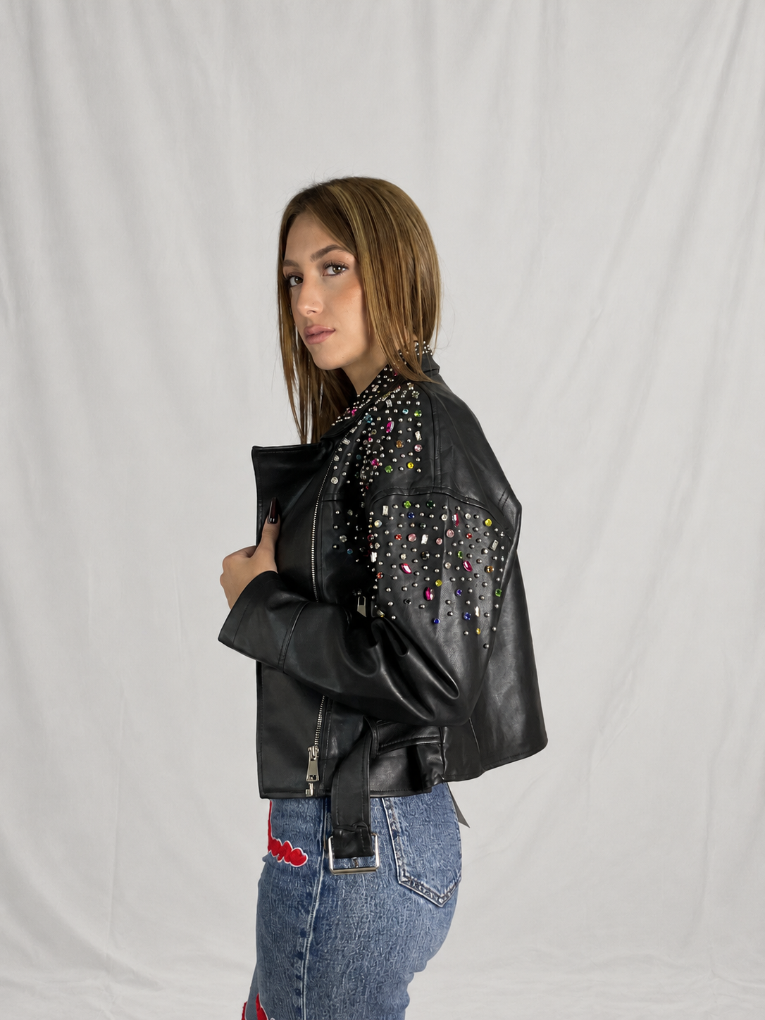 Chiodo Multicolor Ecopelle