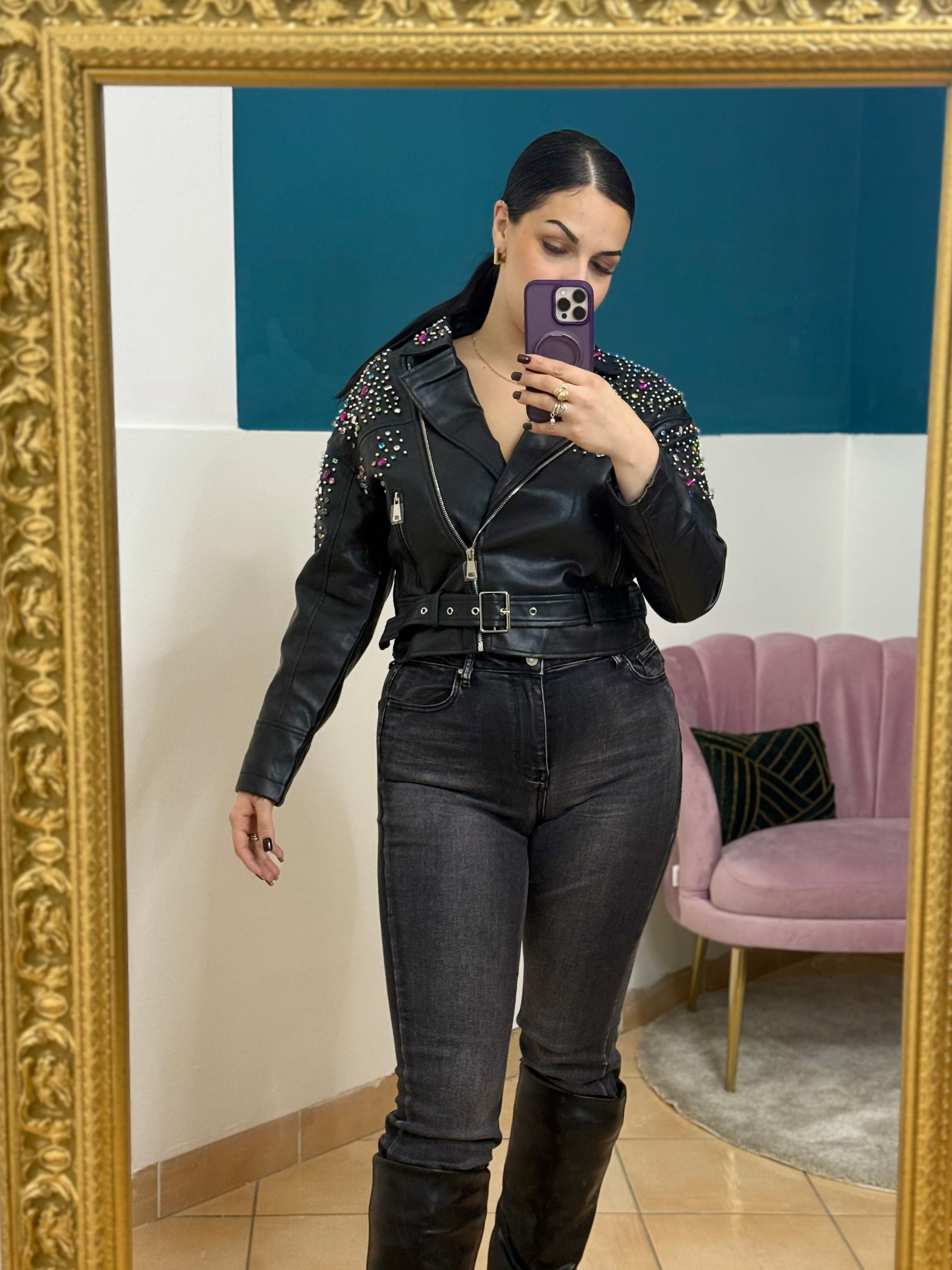 Chiodo Multicolor Ecopelle