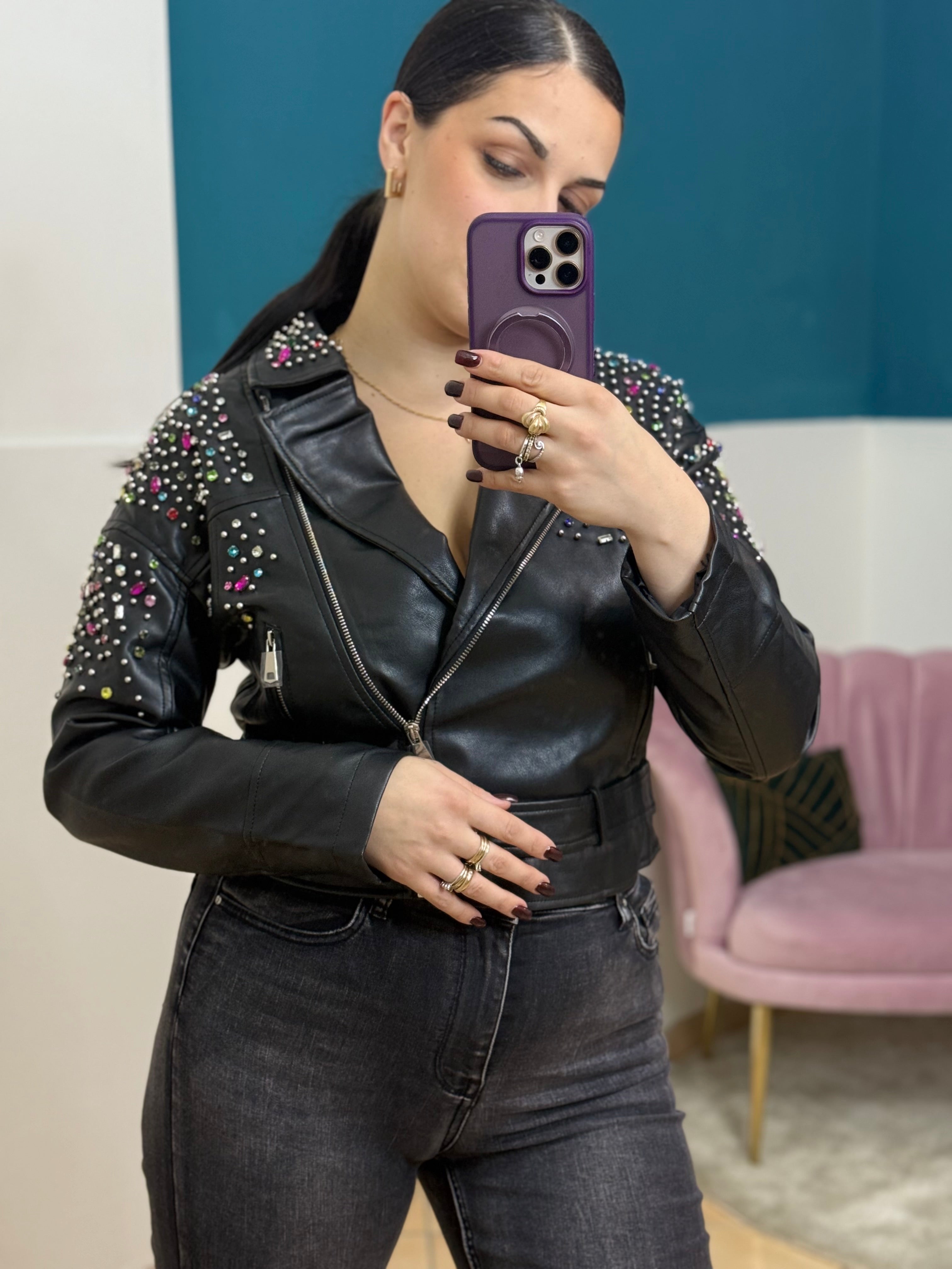 Chiodo Multicolor Ecopelle