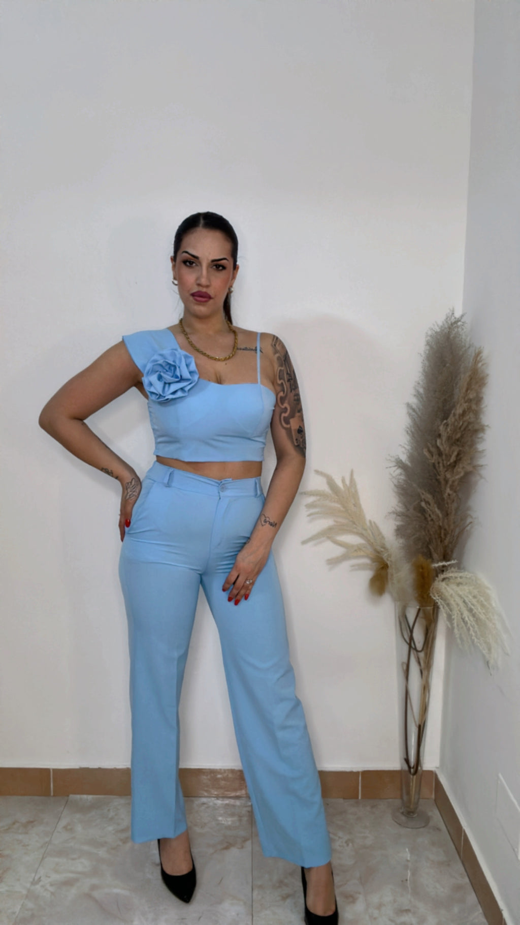 Coordinato Rosè azzurro