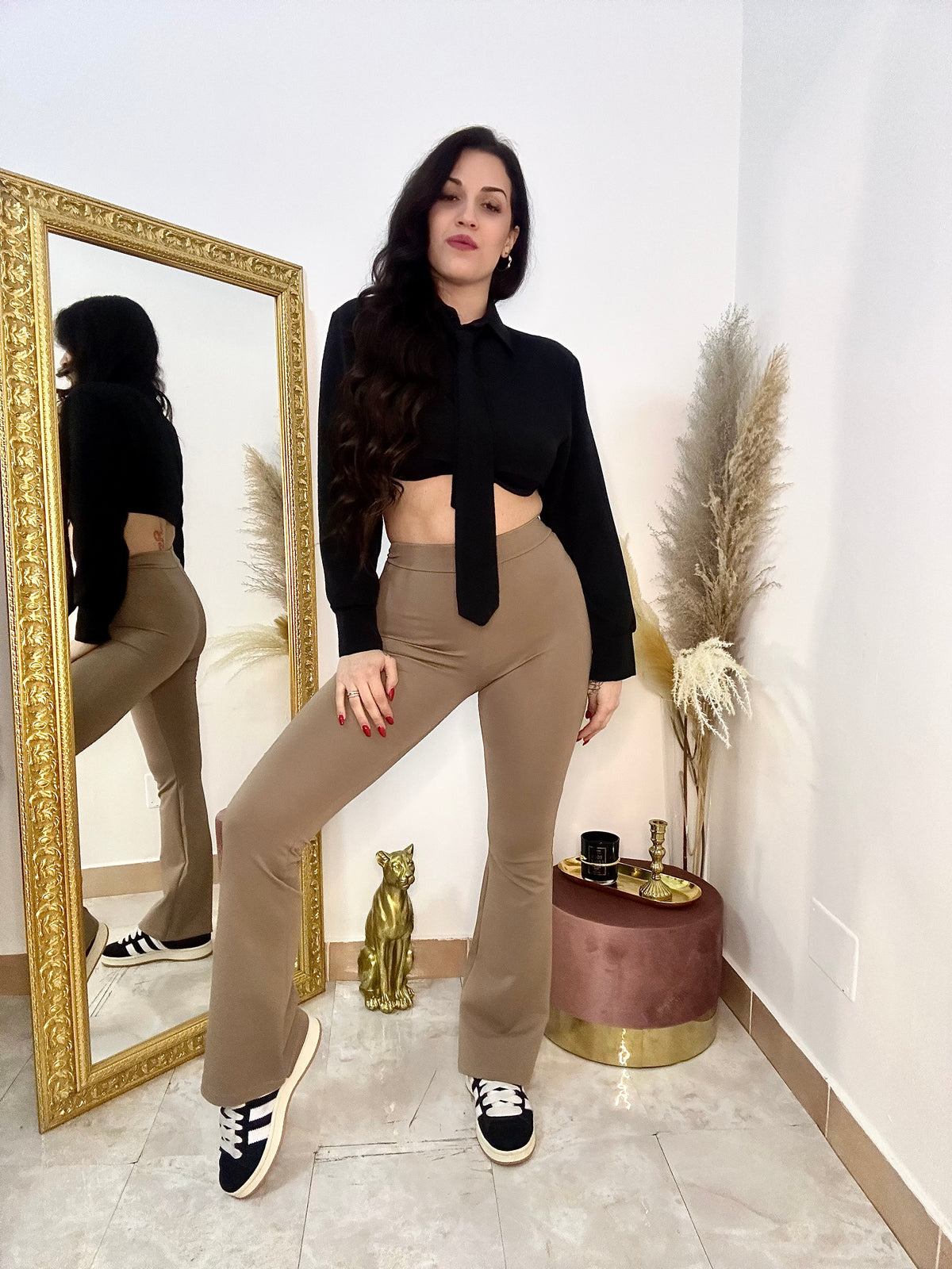 Camicia Crop nera