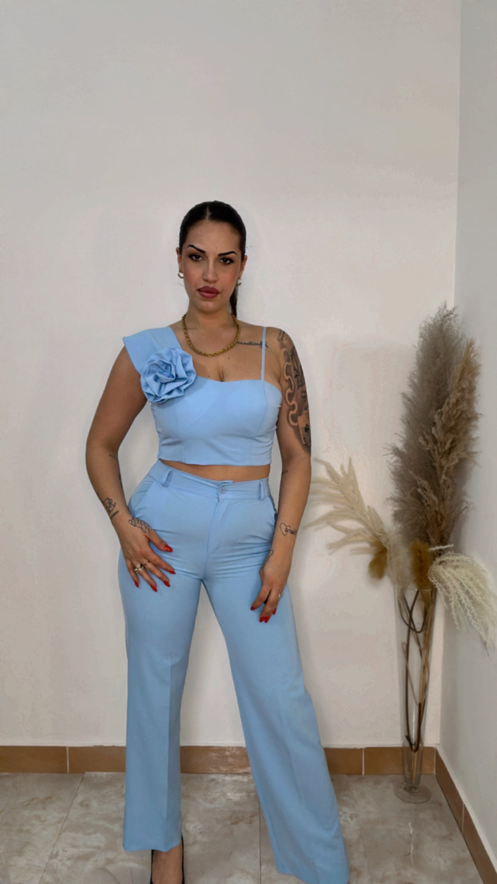 Coordinato Rosè azzurro